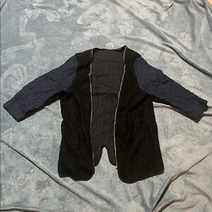 Fuzzy Black and Navy Women's Jacket